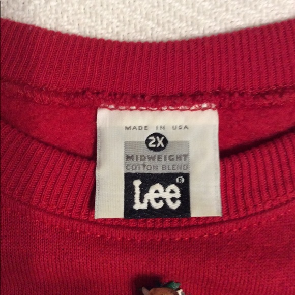 Christmas sweatshirt, red, embellished, 2X - Picture 2 of 4